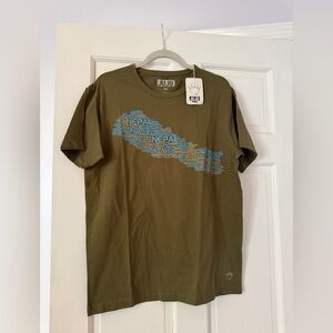 JuJu Khaki 100% cotton Nepal Map Graphic Tee(unisex)